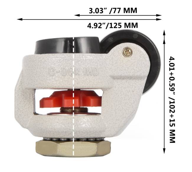 4 vnt. reguliuojamų riedėjimo ratukų GD-80S7
