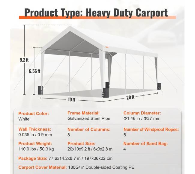 Automobilių pastogė 3x6 m su 8 poliais6