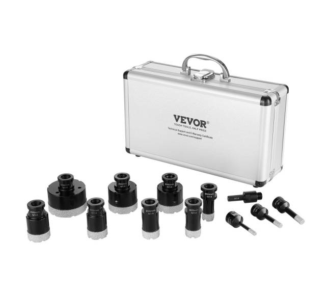 Deimantiniai grąžtai plytelėms, 11 vnt. rinkinys0