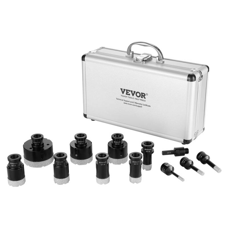 Deimantiniai grąžtai plytelėms, 11 vnt. rinkinys0