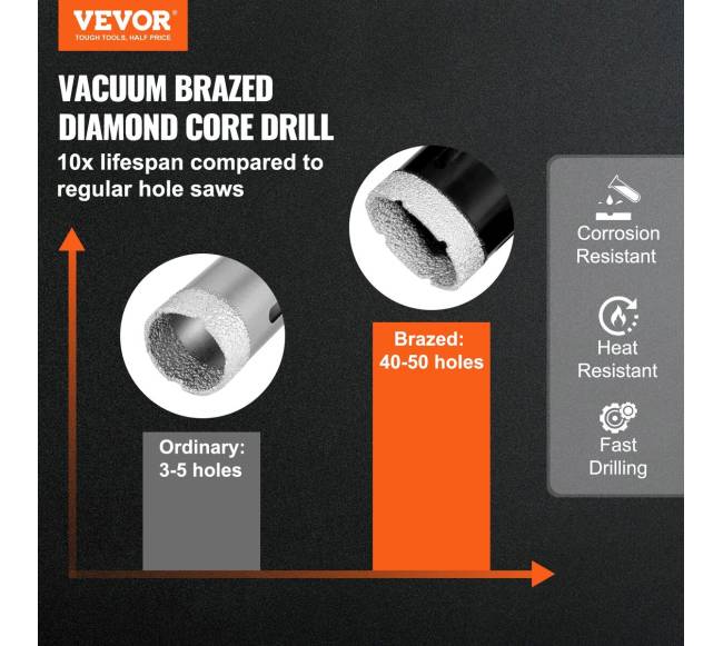 Deimantiniai grąžtai plytelėms, 11 vnt. rinkinys1