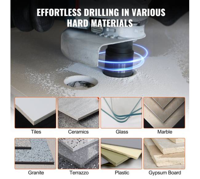 Deimantiniai grąžtai plytelėms, 11 vnt. rinkinys5