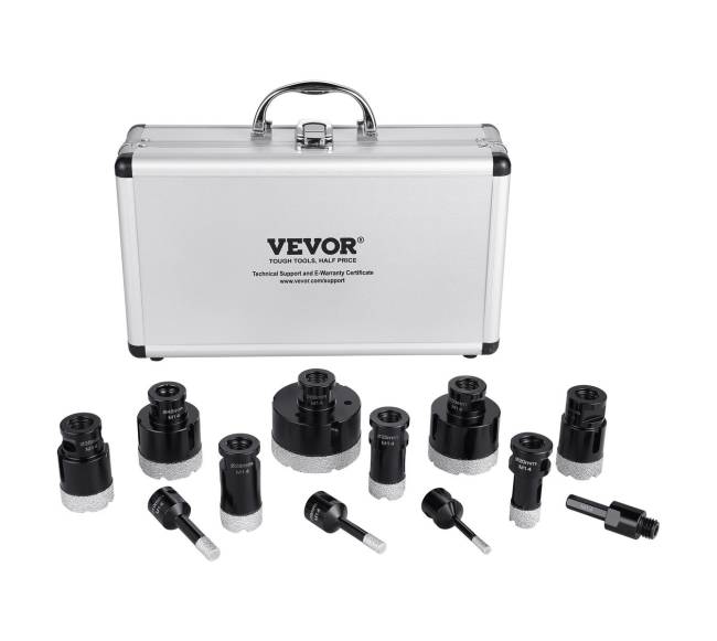 Deimantiniai grąžtai plytelėms, 11 vnt. rinkinys8