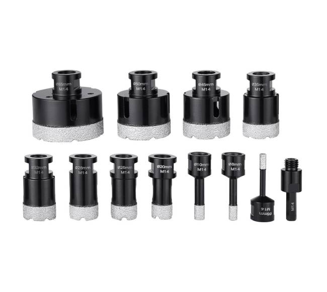 Deimantiniai grąžtai plytelėms, 11 vnt. rinkinys9