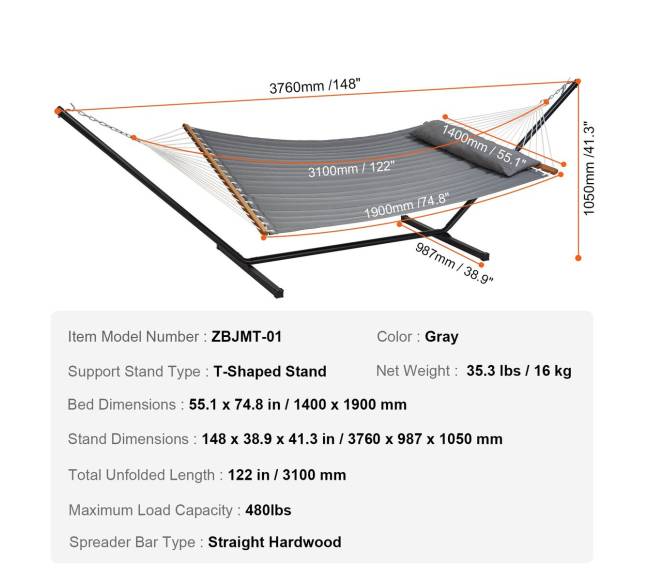 Dvivietis hamakas su stovu ir pagalvėle6