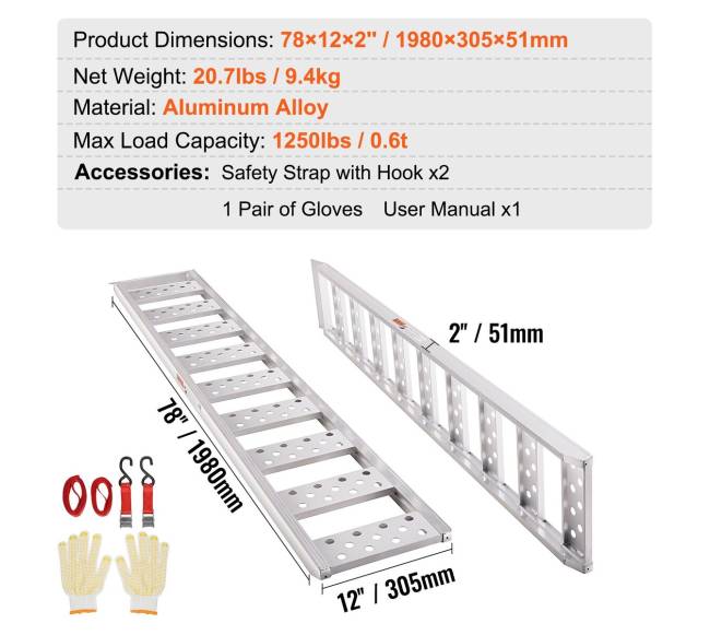 Aliuminės rampos motociklams ir traktoriams3