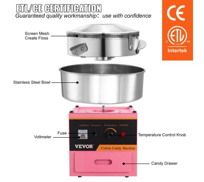 Cukraus vatos aparatas vakarėliams 1000W3