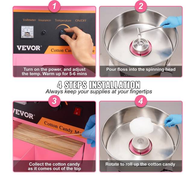 Cukraus vatos aparatas vakarėliams 1000W4