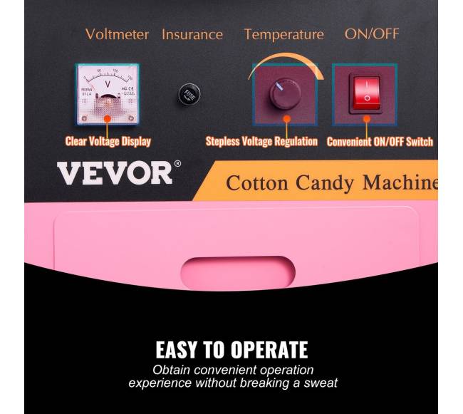 Komercinė cukraus vatos mašina su vežimėliu ir dangčiu 1000W2