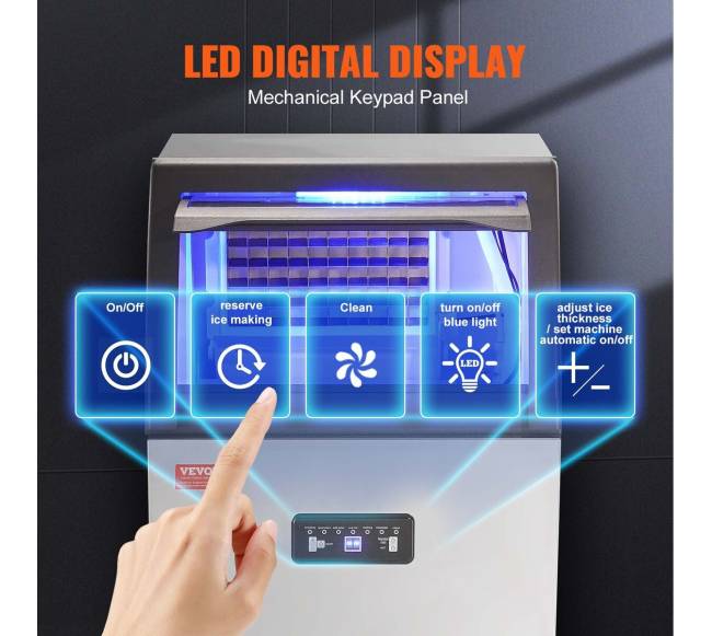 Komercinė ledo mašina su spintele 52 kg24 val 50 led. kub.2