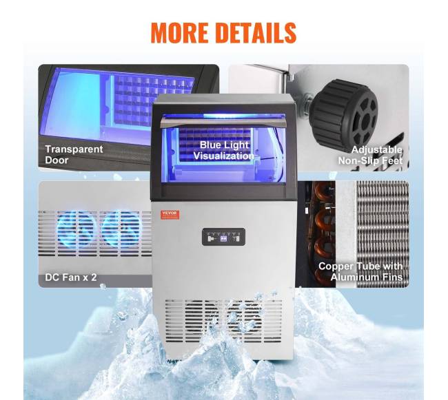 Komercinė ledo mašina su spintele 52 kg24 val 50 led. kub.5