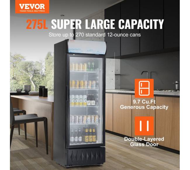 Komercinis šaldytuvas su 4 lentynomis1