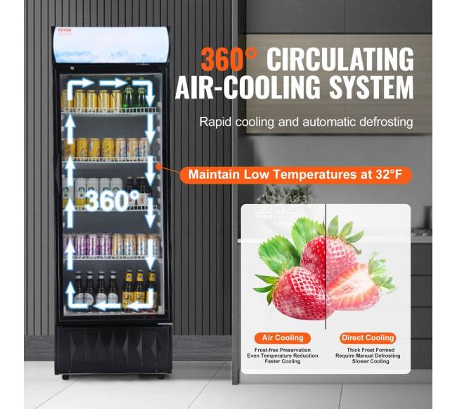 Komercinis šaldytuvas su 4 lentynomis4