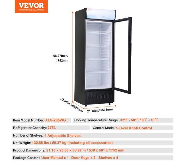 Komercinis šaldytuvas su 4 lentynomis6