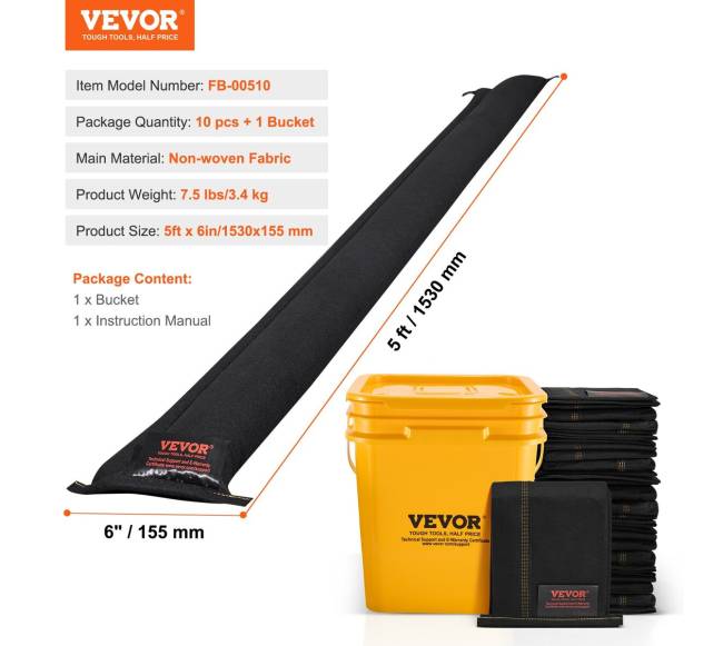 Užtvankų barjerai 10 vnt. su kibiru6