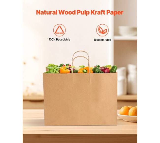 Popieriniai maišeliai su rankenomis, 100 vnt.1