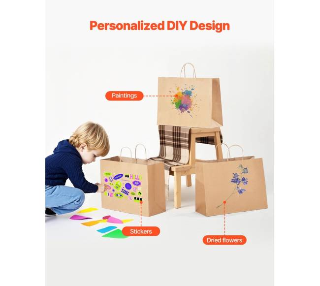 Popieriniai maišeliai su rankenomis, 100 vnt.4