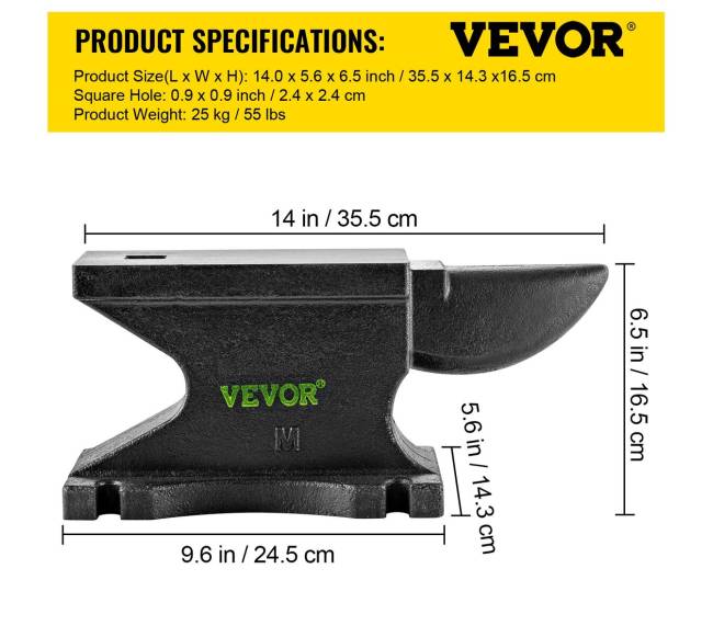 Lietinis ketaus priekalas, 25 kg vieno ragelio6