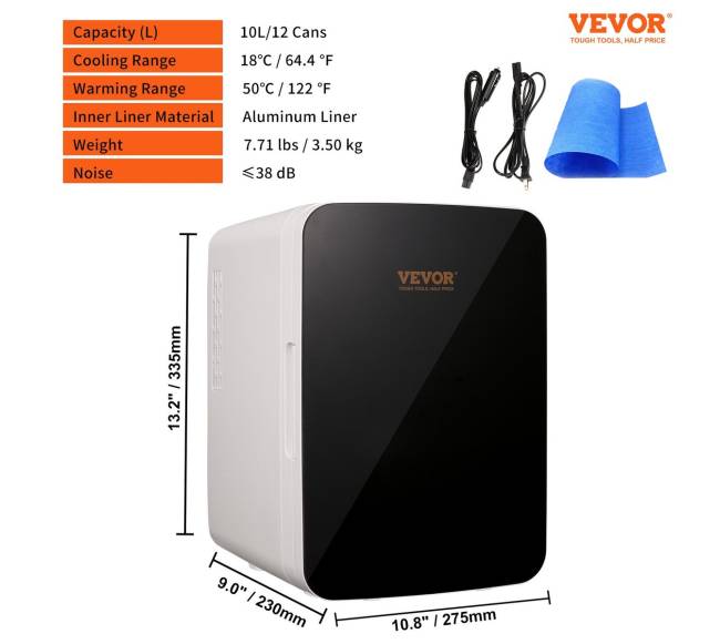 Mini šaldytuvas 10 litrų, juodas6