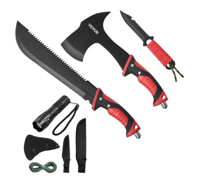 Stovyklavimo kirvis ir mačetė su priedais8