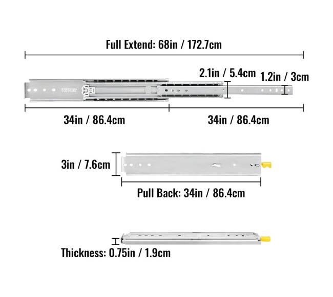 Stumdomi stalčių bėgiai 86 cm su užraktu7