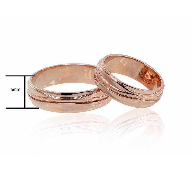 Auksinis vestuvinis žiedas. Praba: 585. Metalas: Raudonas Auksas1