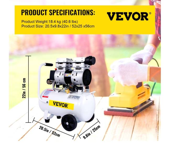 Nevaržomas oro kompresorius 18L, 850W6