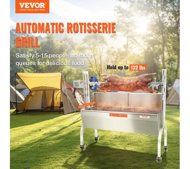 Grilis su fiksačiais ratais ir nerūdijančio plieno šakute1