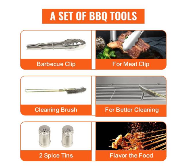 Grilis su fiksačiais ratais ir nerūdijančio plieno šakute5