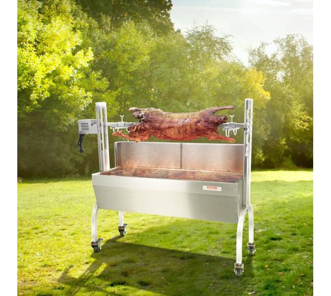 Grilis su fiksačiais ratais ir nerūdijančio plieno šakute7