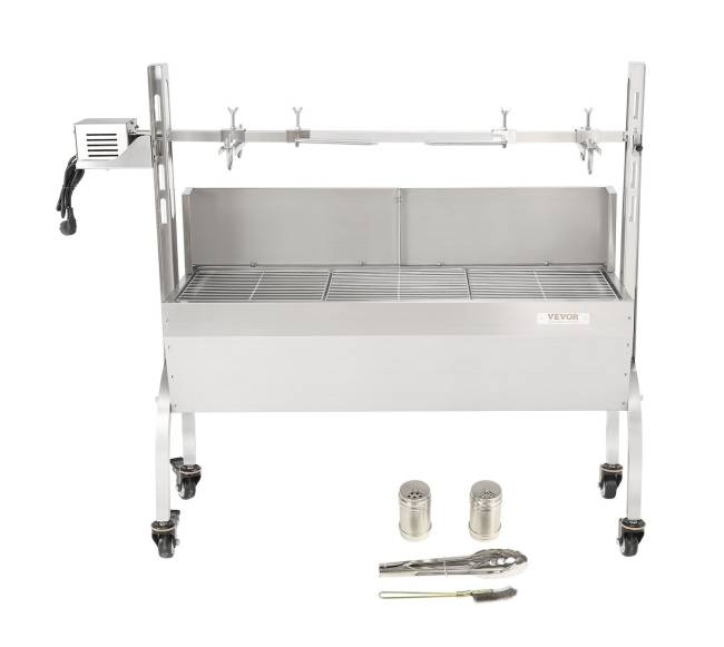 Grilis su fiksačiais ratais ir nerūdijančio plieno šakute8