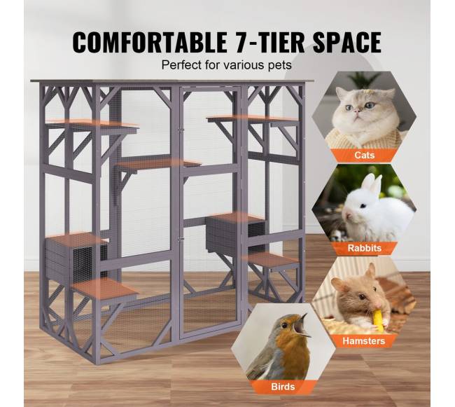 Lauko kačių namelis su 5 platformomis2