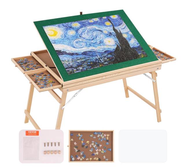 1500 dalių dėlionių stalas su stalčiais0