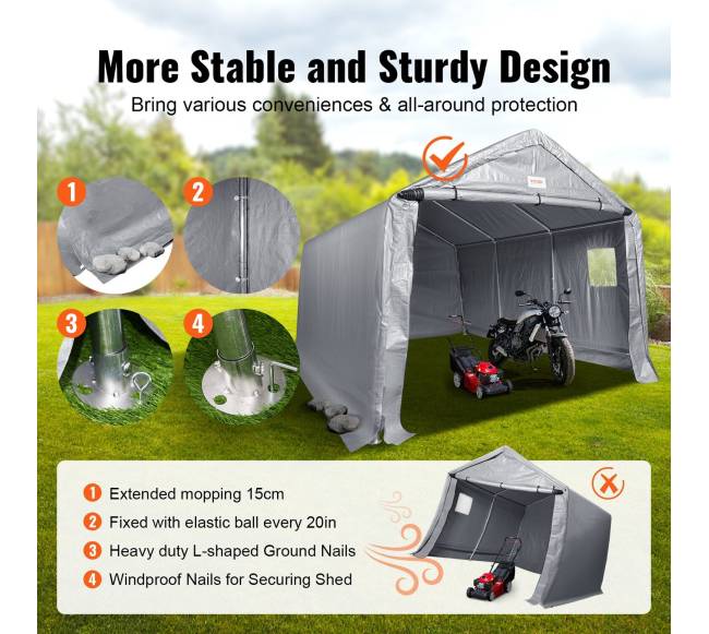 Nešiojamas garažo sandėliavimo tentas su užtrauktuku2