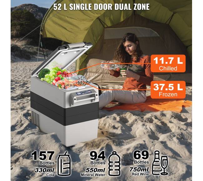 Automobilinis šaldytuvas 52 L, 12 V, dvizonalinis4