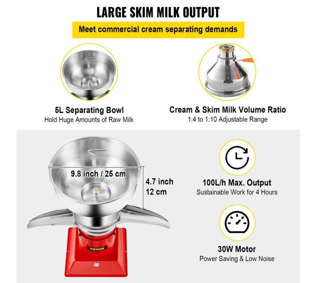 Pieno grietinėlės separatorius 100Lh2