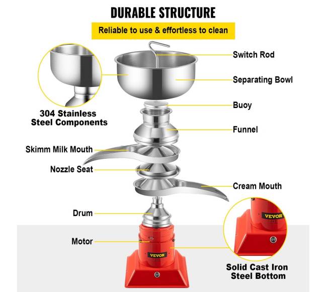 Pieno grietinėlės separatorius 100Lh4