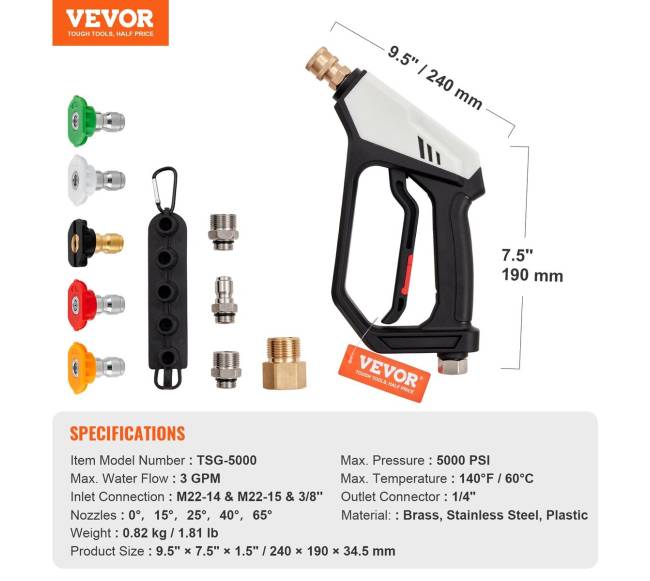 Aukšto slėgio trumpa plovimo rankena6