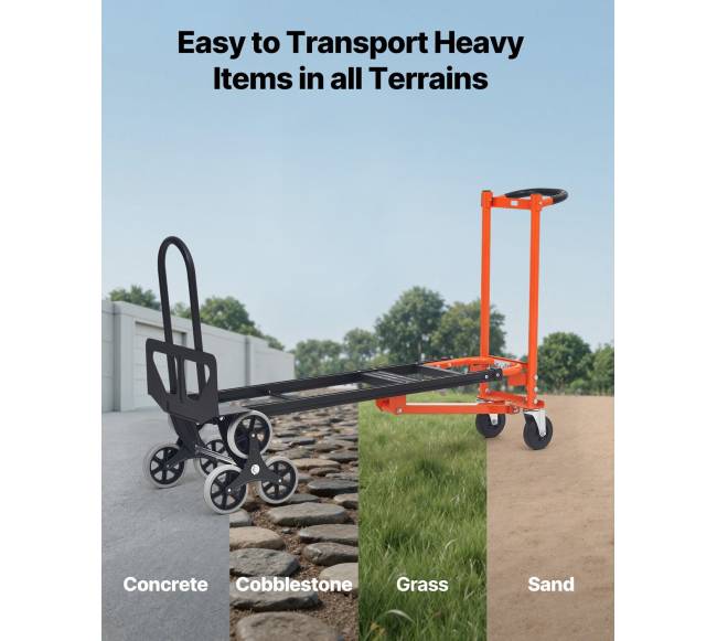 3 viename laiptų kopimo vežimėlis, 350 kg, sulankstomas5