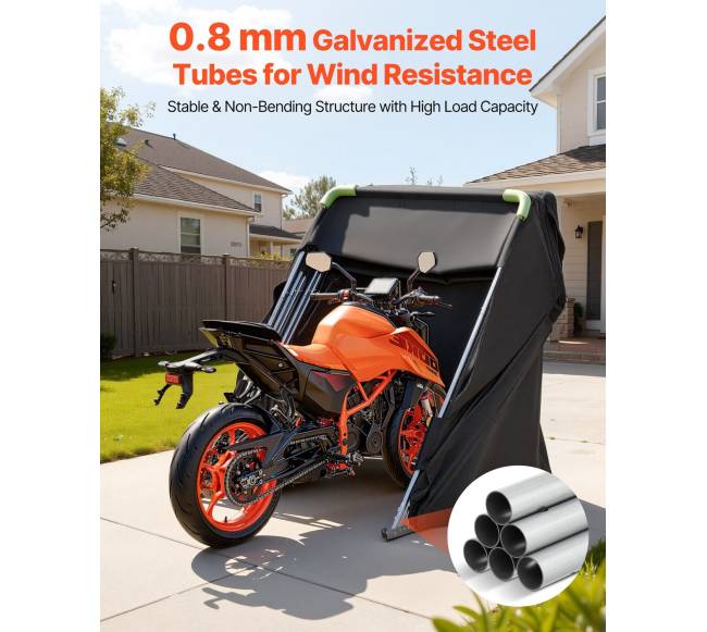 Motociklo saugojimo pastogė su užraktu, 600D oksfordinė danga3