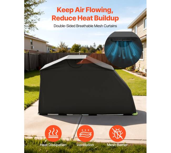 Motociklo saugojimo pastogė su užraktu, 600D oksfordinė danga5