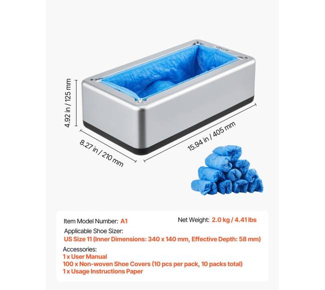 Batų uždangalų dozatorius su 100 dangtelių6