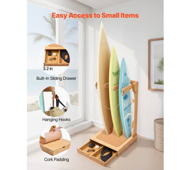 Vertikali trijų lygių banglentės stovas3