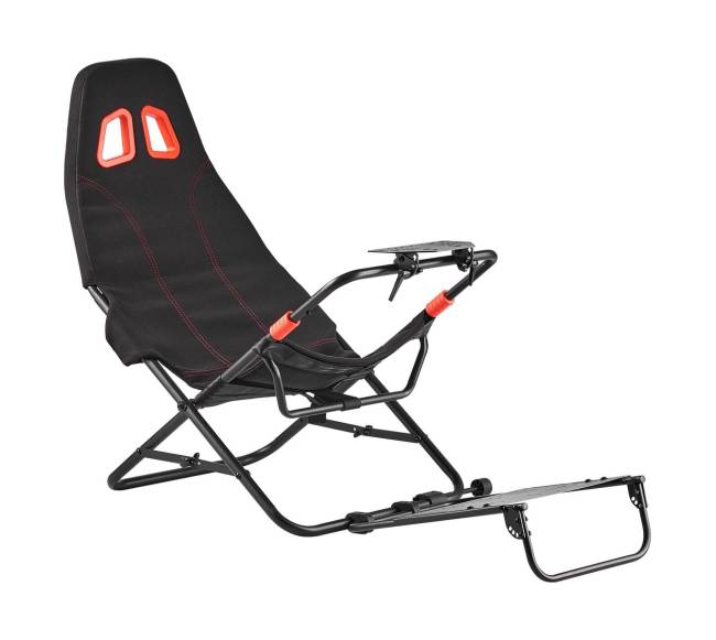 Nešiojamas lenktynių vairo stovas, juodas0