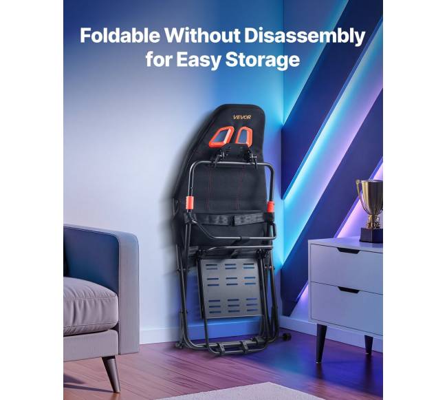 Nešiojamas lenktynių vairo stovas, juodas5