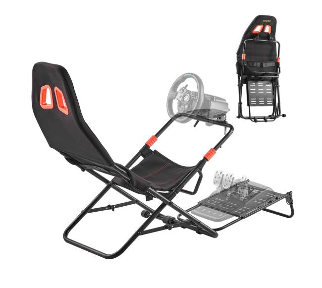 Nešiojamas lenktynių vairo stovas, juodas8