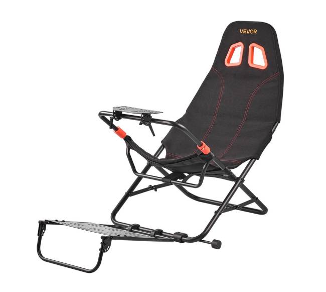 Nešiojamas lenktynių vairo stovas, juodas9