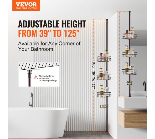 Kampinė įtempimo dušo lentyna1