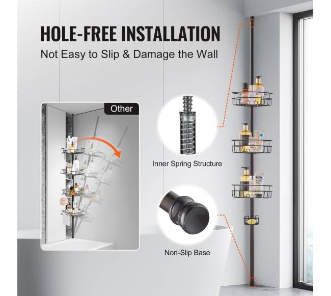 Kampinė įtempimo dušo lentyna5