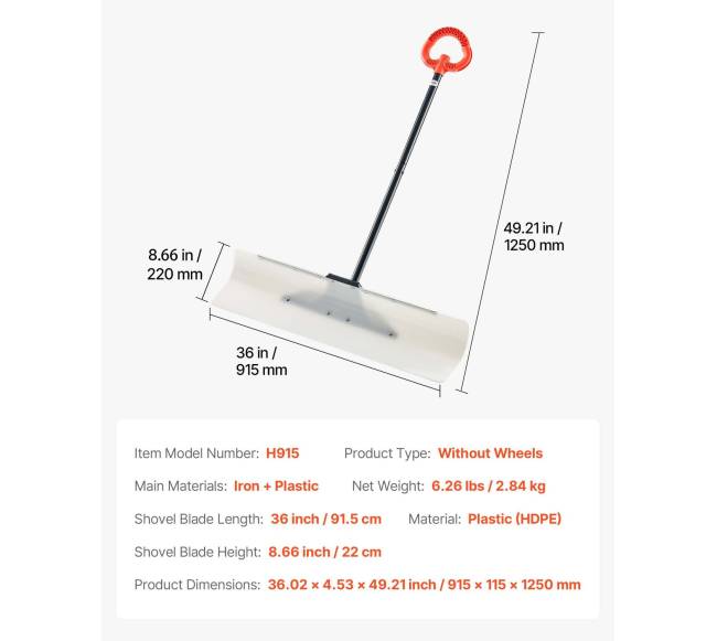 Plastikinis sniego stūmiklis 91 cm6